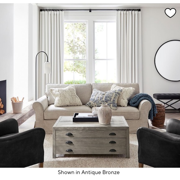 Pottery Barn Curtain Rod & Wall Bracket Antique Bronze Rod 0.75”D length 44”-68” - Picture 2 of 9